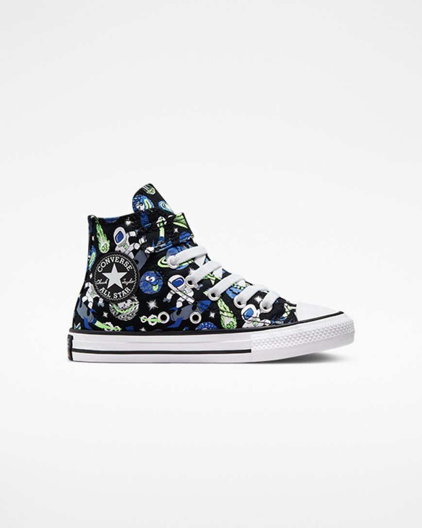 Boys\' Converse Chuck Taylor All Star Easy-On Space Cruiser High Top Shoes Black / Blue / Green | AU E3645W